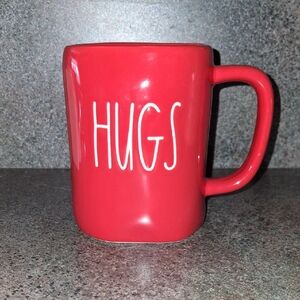 ♥️ Rae Dunn Red HUGS & KISSES Double Sided Ceramic Mug ♥️